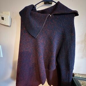 White House Black Market Men's Navy & Burgundy Wool Blend Jacket